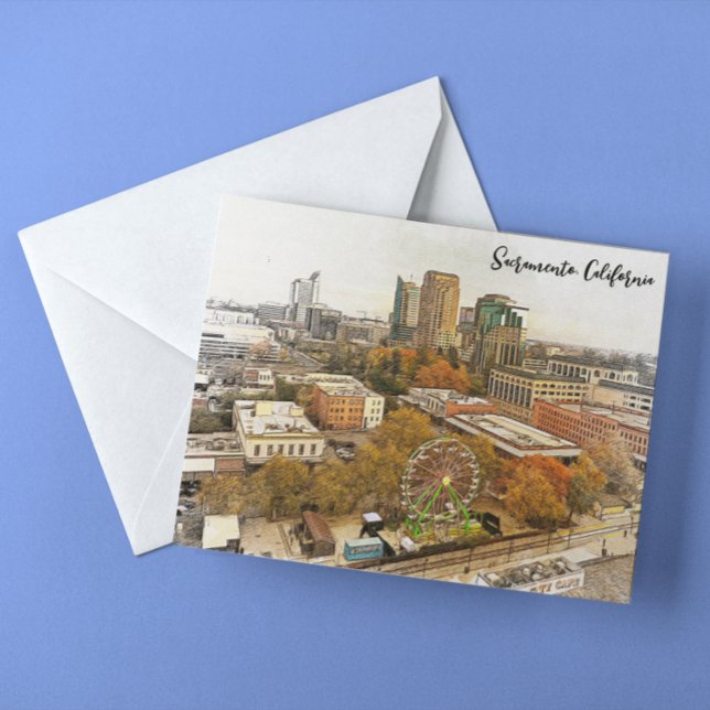 Beautiful Sacramento California City View Postcard (sacramento california travel postcard)