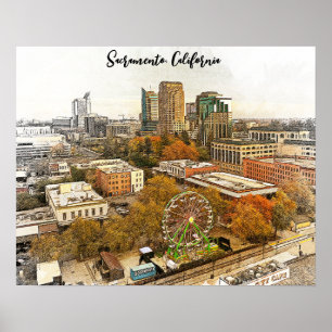 Beautiful Sacramento California City View Poster