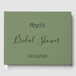 beautiful sage green bridal shower guest book