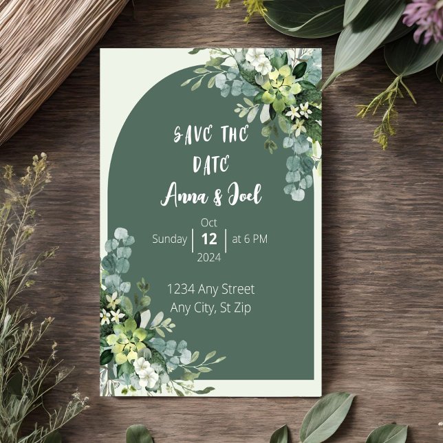 Beautiful Sage Greenery Wedding Invitation (Creator Uploaded)