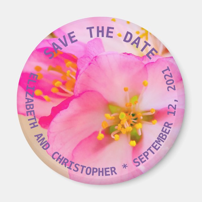 Beautiful Sakura Cherry Blossoms Magnet (Front)