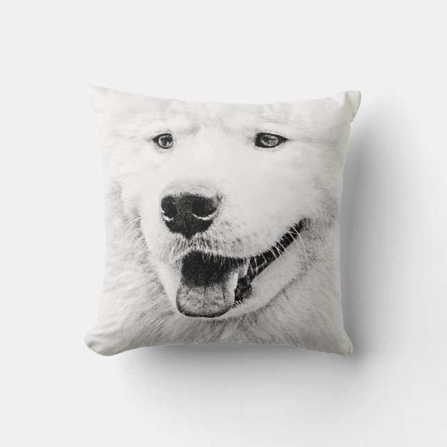 Beautiful Samoyed dog art Cushion (Front)