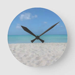 Beautiful Sandy Beach Round Clock
