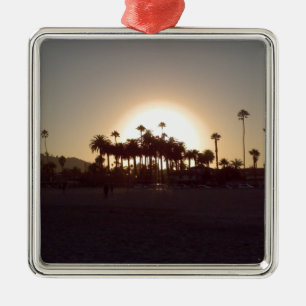 Beautiful Santa Barbara beach sunset Metal Tree Decoration