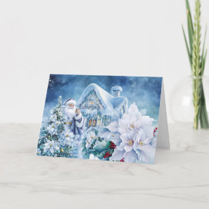 Beautiful Santa Winter Wonderland Blank Christmas Holiday Card