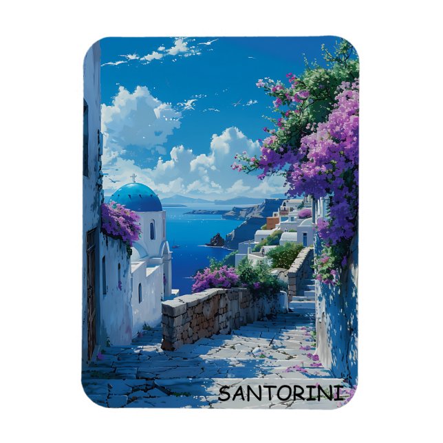 Beautiful Santorini Greece Ocean View Magnet (Vertical)