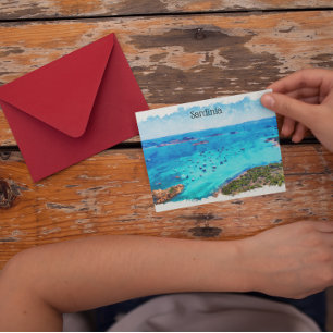 Beautiful Sardinia Italy Mediterranean Landscape Postcard