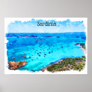 Beautiful Sardinia Italy Mediterranean Landscape Poster