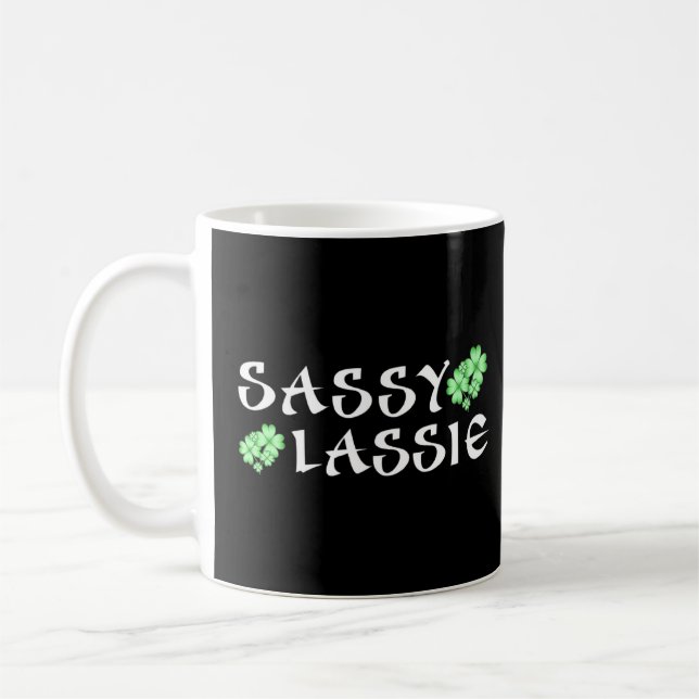 Beautiful Sassy Lassie St Patrick's Day Funny For  Coffee Mug (Left)