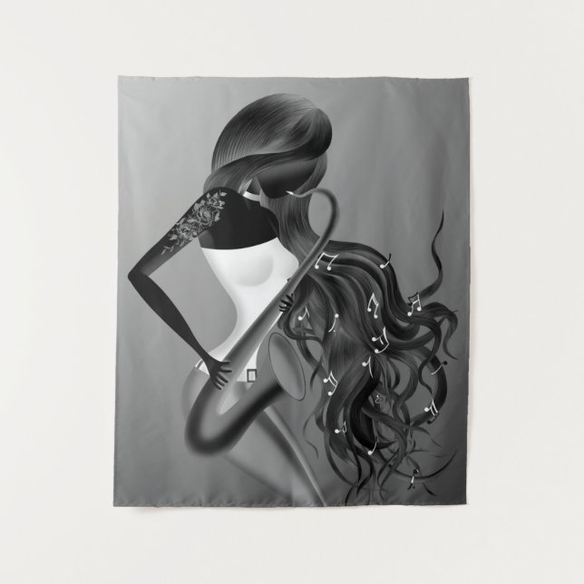 Beautiful Saxophonist Tapestry (Front)