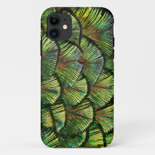 Beautiful Scalloped Peacock Feathers iPhone 11 Case