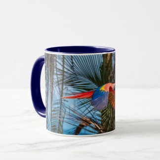 Beautiful Scarlet Macaw in Flight Radiant Colours Mug