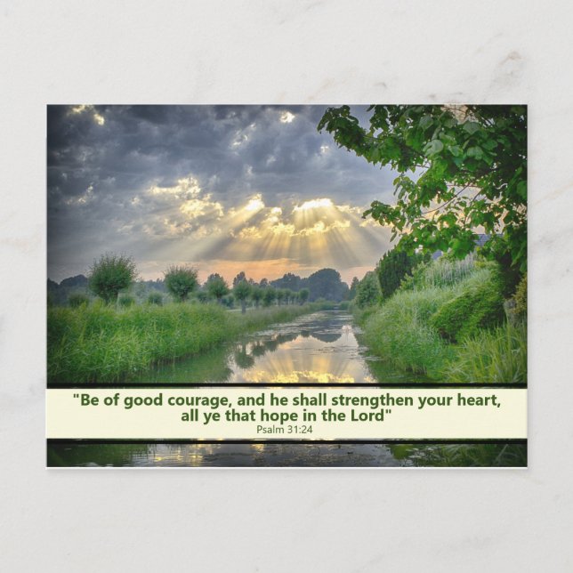 Beautiful Scene Bible Message Custom Text Postcard (Front)