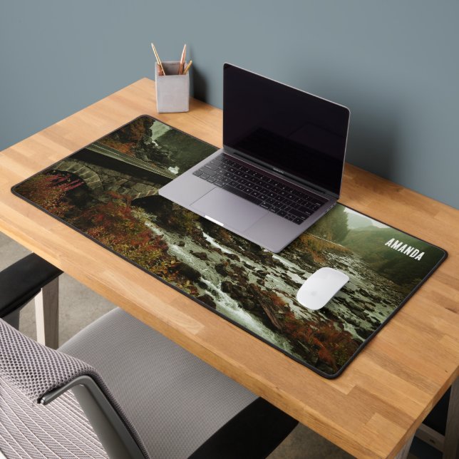Beautiful Scenic Nature Photo Forest River Desk Mat (Office 2)