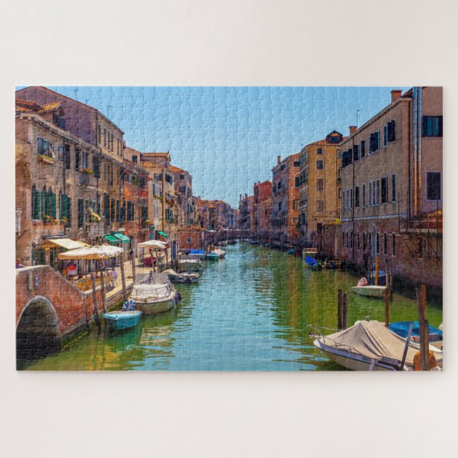 Beautiful scenic view of a canal in Venice, Italy Jigsaw Puzzle (Horizontal)