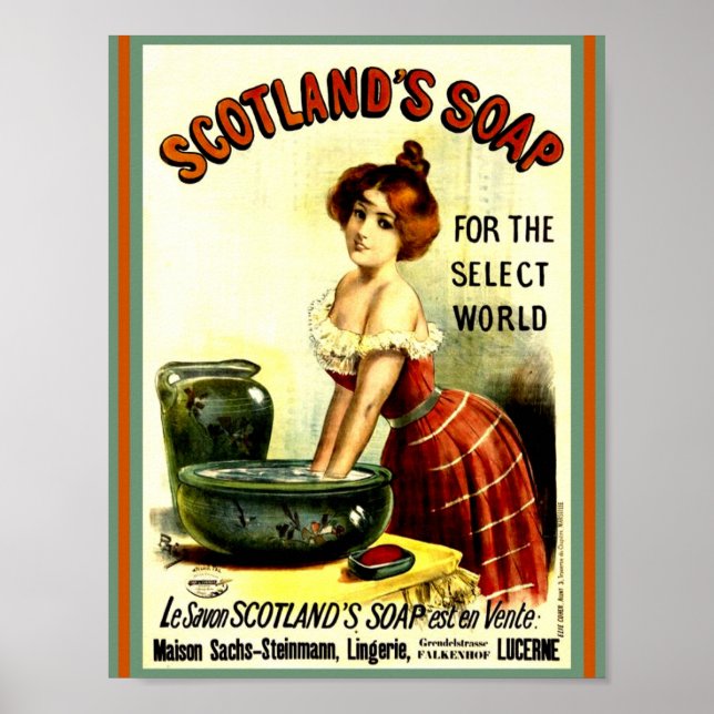 Beautiful Scotland's Soap Vintage Lady 1893 copy Poster (Front)