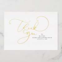 Beautiful Script Mr and Mrs Wedding Thank You