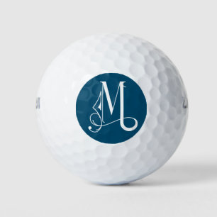 Beautiful Scroll Monogram Letter M Golf Ball