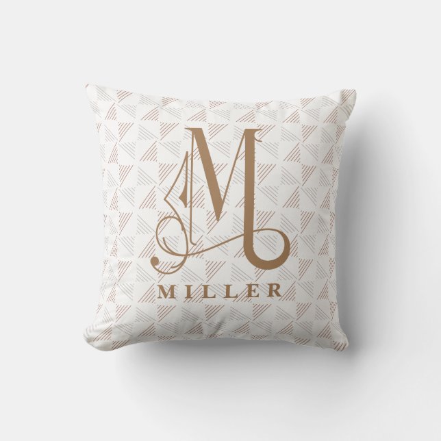 Beautiful Scroll  Monogram M Modern LIne  Cushion (Front)