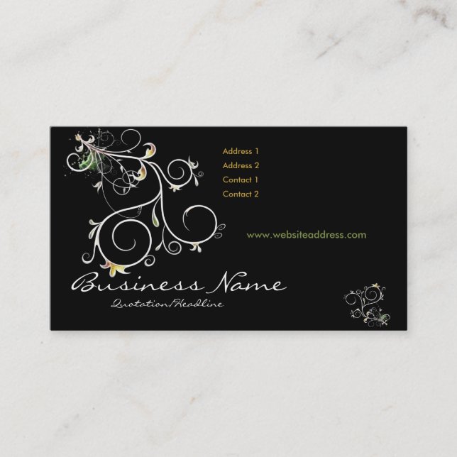Beautiful Scrollwork Vines D2 - Business Cards (Front)