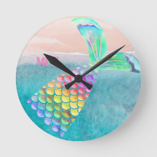 Beautiful sea beaches and mermaids round clock