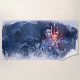 Beautiful Sea Mermaid  Beach Towel