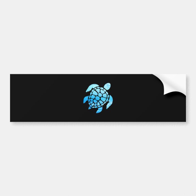 Beautiful Sea Turtle Silhouette Seen From Undersea Bumper Sticker (Front)