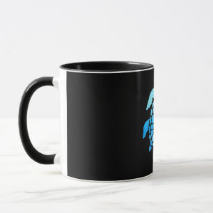 Beautiful Sea Turtle Silhouette Seen From Undersea Mug