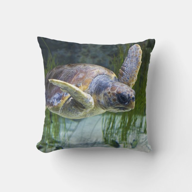 Beautiful Sea Turtle Swimming Cushion (Front)
