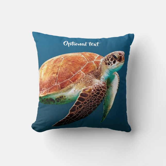 Beautiful Sea Turtle Swimming Cushion (Front)