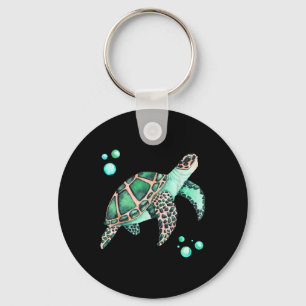 Beautiful Sea Turtle Watercolor Key Ring