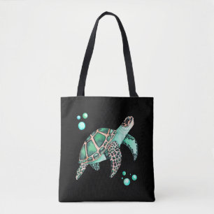Beautiful Sea Turtle Watercolor Tote Bag