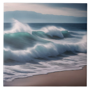 Beautiful sea waves ceramic tile