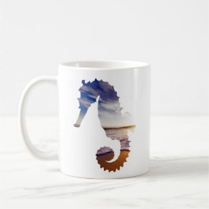 Beautiful Seahorse Gift For Kids Beach Background Coffee Mug