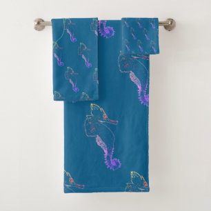 Beautiful Seahorses   Bathroom Towel Set