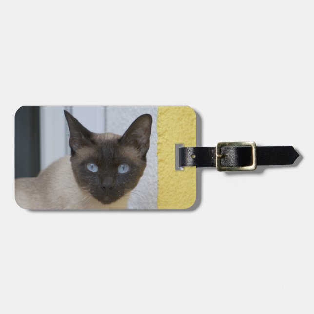 Beautiful Seal Point Siamese Cat Luggage Tag (Front Horizontal)