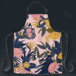 Beautiful seamless artistic sweet tropical pattern apron<br><div class="desc">Beautiful seamless artistic sweet tropical pattern with exotic forest. Original stylish floral background,  bright rainbow colours on pastel pink</div>