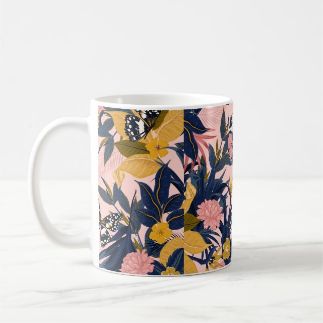 Beautiful seamless artistic sweet tropical pattern coffee mug (Left)