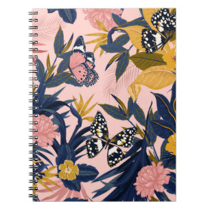 Beautiful seamless artistic sweet tropical pattern notebook