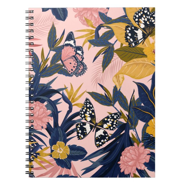 Beautiful seamless artistic sweet tropical pattern notebook (Front)