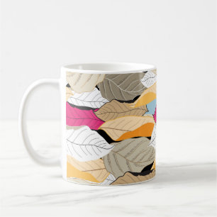 beautiful seamless autumn pattern of colored leave coffee mug