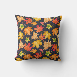 Beautiful seamless autumn pattern with watercolor cushion