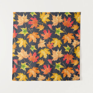 Beautiful seamless autumn pattern with watercolor tapestry