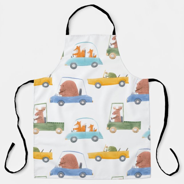 Beautiful seamless baby pattern with cute hand dra apron (Front)
