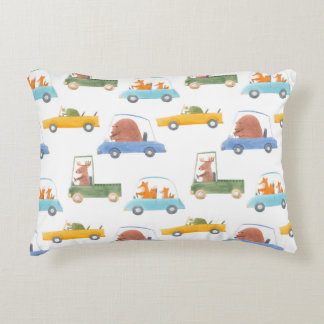 Beautiful seamless baby pattern with cute hand dra decorative cushion