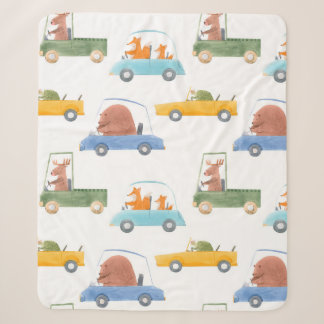 Beautiful seamless baby pattern with cute hand dra sherpa blanket