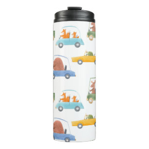 Beautiful seamless baby pattern with cute hand dra thermal tumbler