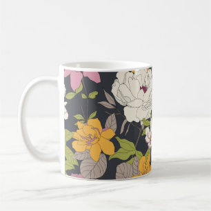 Beautiful seamless floral pattern background. coffee mug