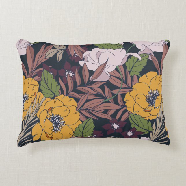 Beautiful seamless floral pattern background. decorative cushion (Front)