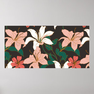 Beautiful seamless floral pattern background. poster